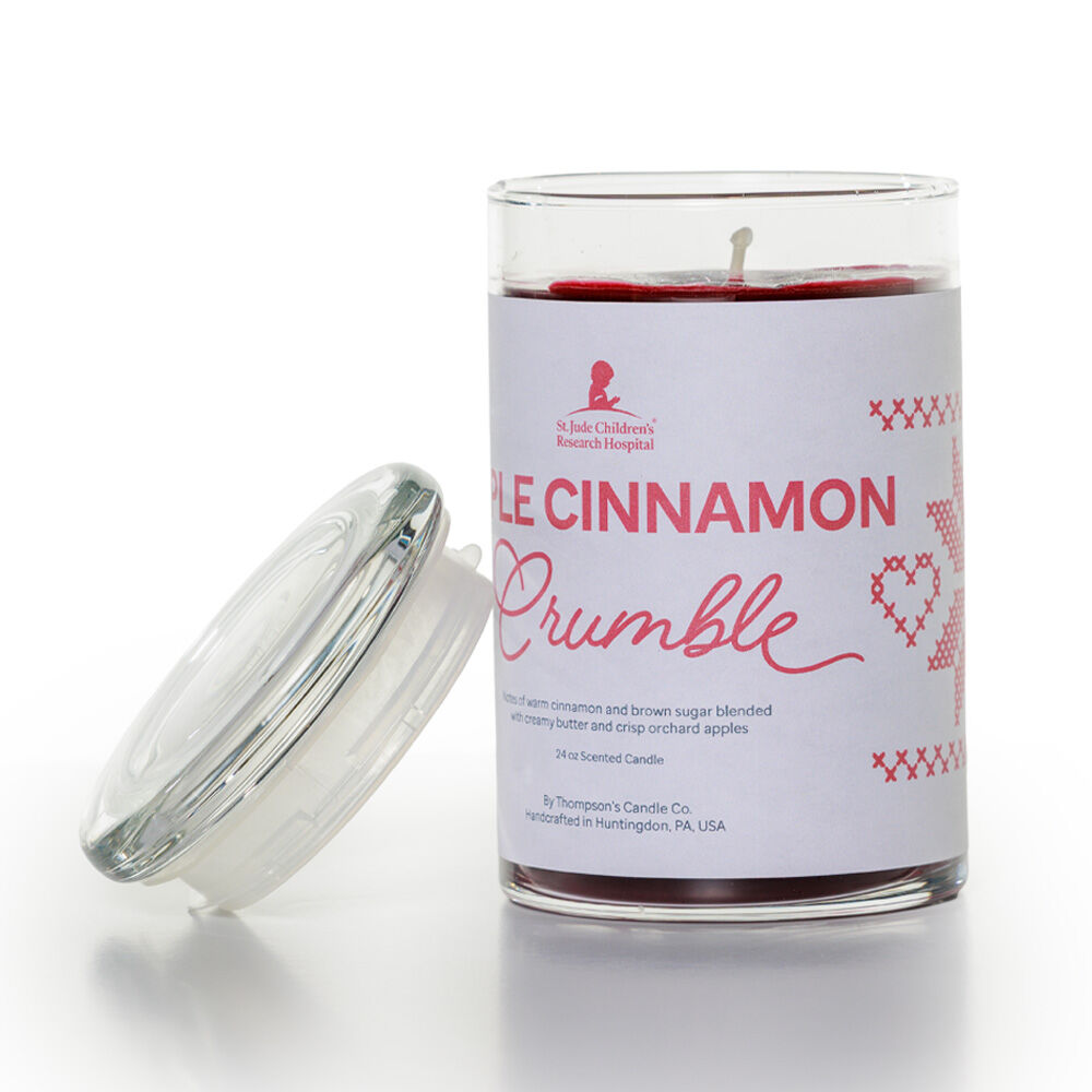 Apple Cinnamon Crumble Scented Candle with Glass Lid – 24 oz